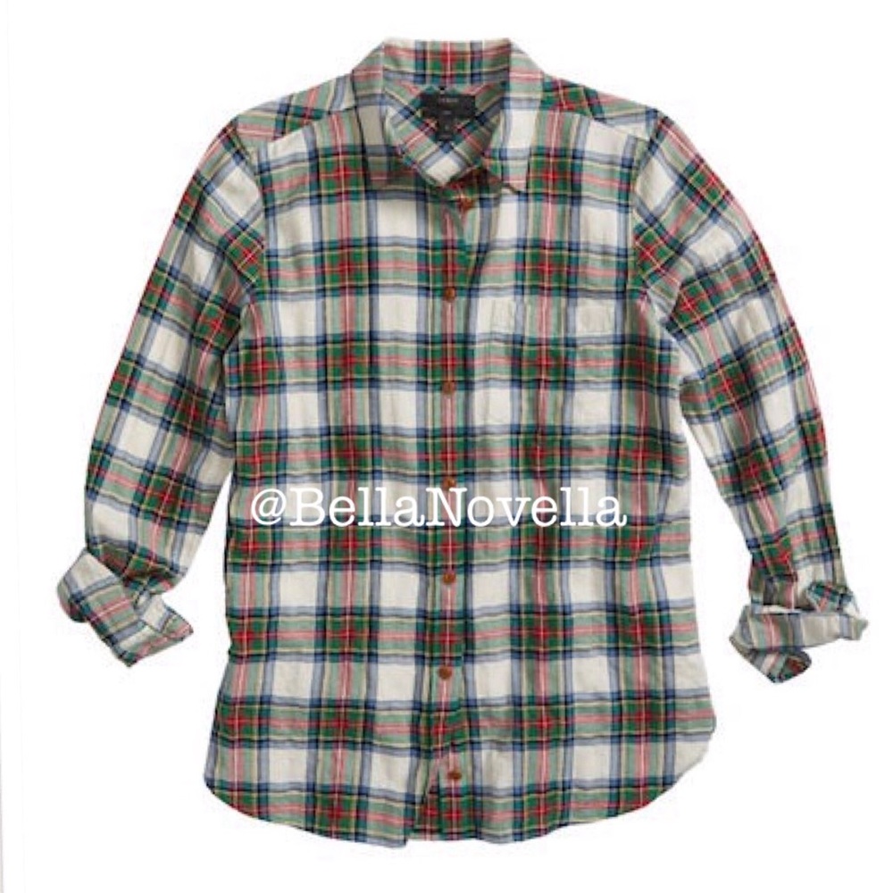 J. Crew Buffalo Plaid Boyfriend Shirt size 4 - Picture 3 of 5
